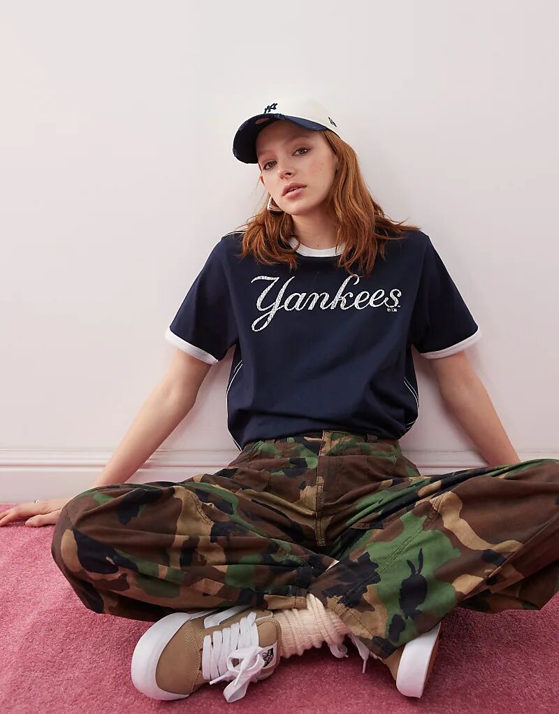 

Футболка с надписью NY Yankees темно-синего цвета 47 Brand