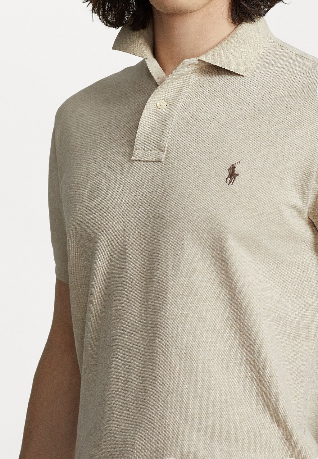 Поло КОРОТКИЙ РУКАВ Polo Ralph Lauren, бежевый/песочный/белый — фото 4