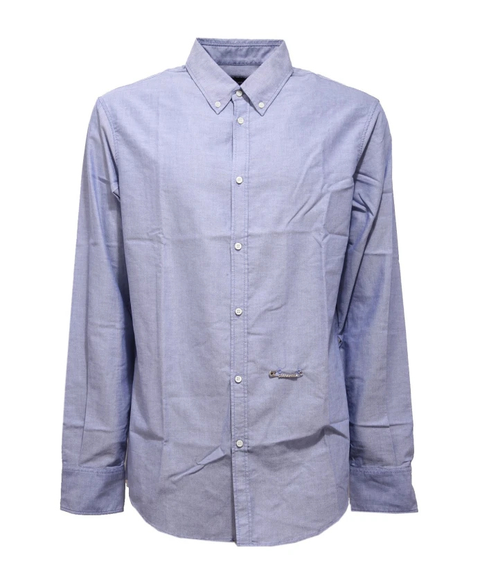 

Легкая хлопковая рубашка, изготовленная в Италии. Dsquared2, синий