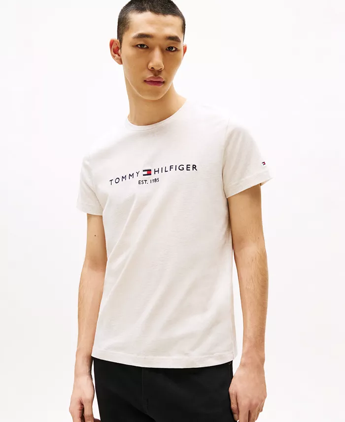 

Мужская футболка с вышитым логотипом Slim-Fit с круглым вырезом Tommy Hilfiger, синий