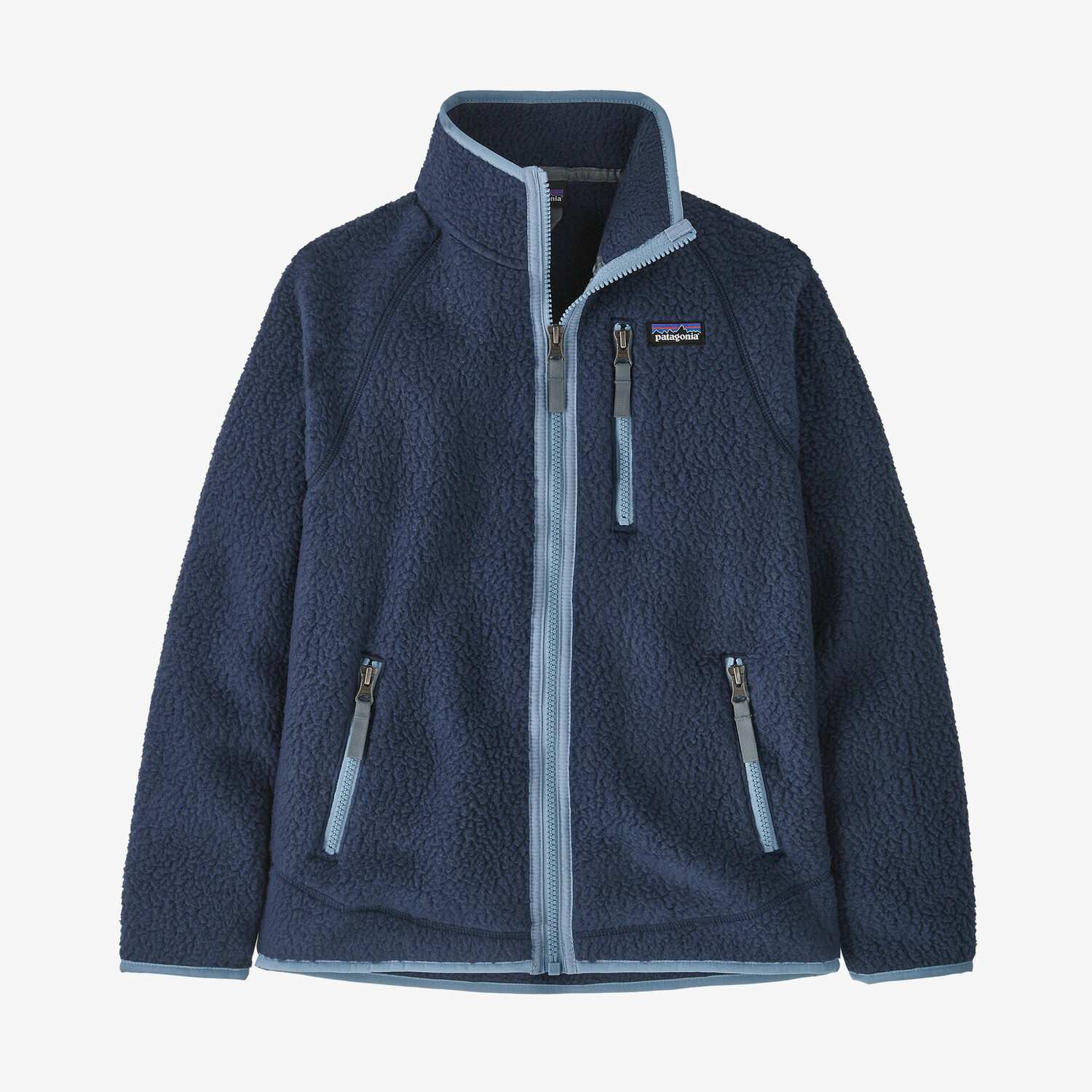 

Детская флисовая куртка с ворсом в стиле ретро Patagonia, цвет New Navy w/Light Plume Grey