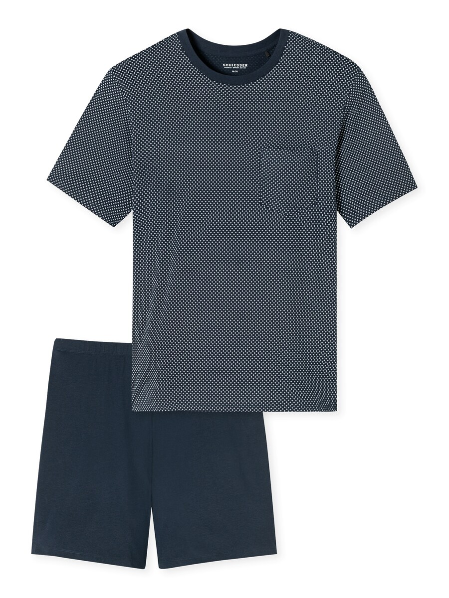 

Длинная пижама SCHIESSER Long Pajamas Schlafanzug kurz - Comfort Essentials, ночной синий