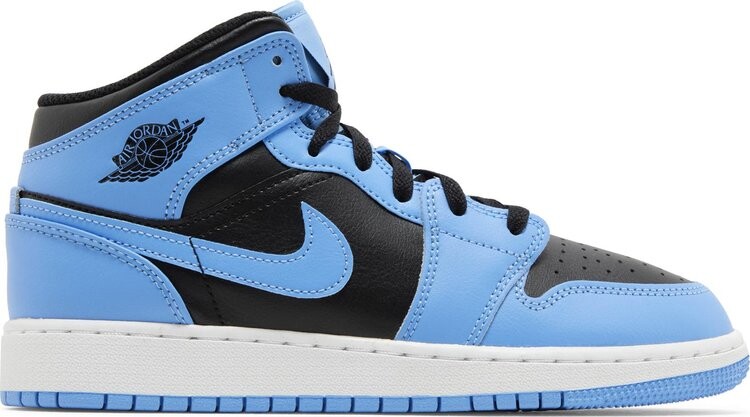 

Кроссовки Air Jordan 1 Mid GS 'University Blue Black', синий
