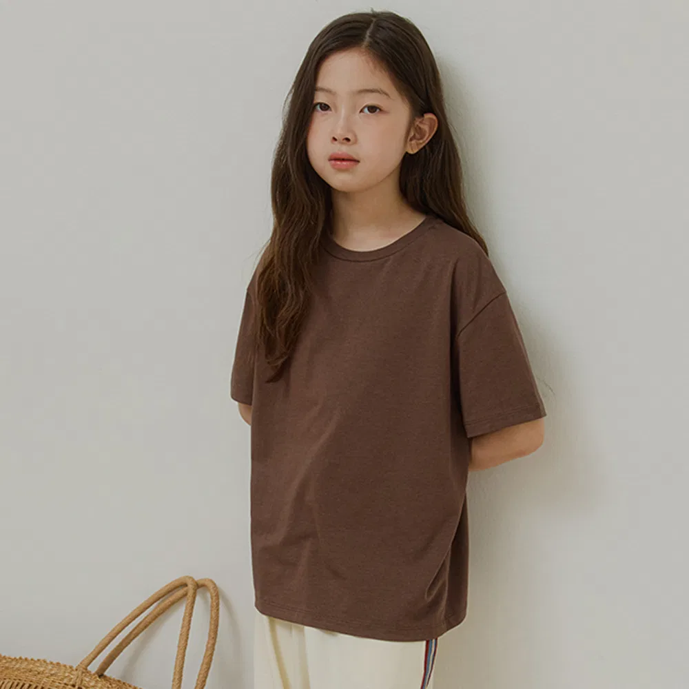 Детская футболка Soft Modal Half коричневого цвета от Wednesdayoasis Kids — фото 2