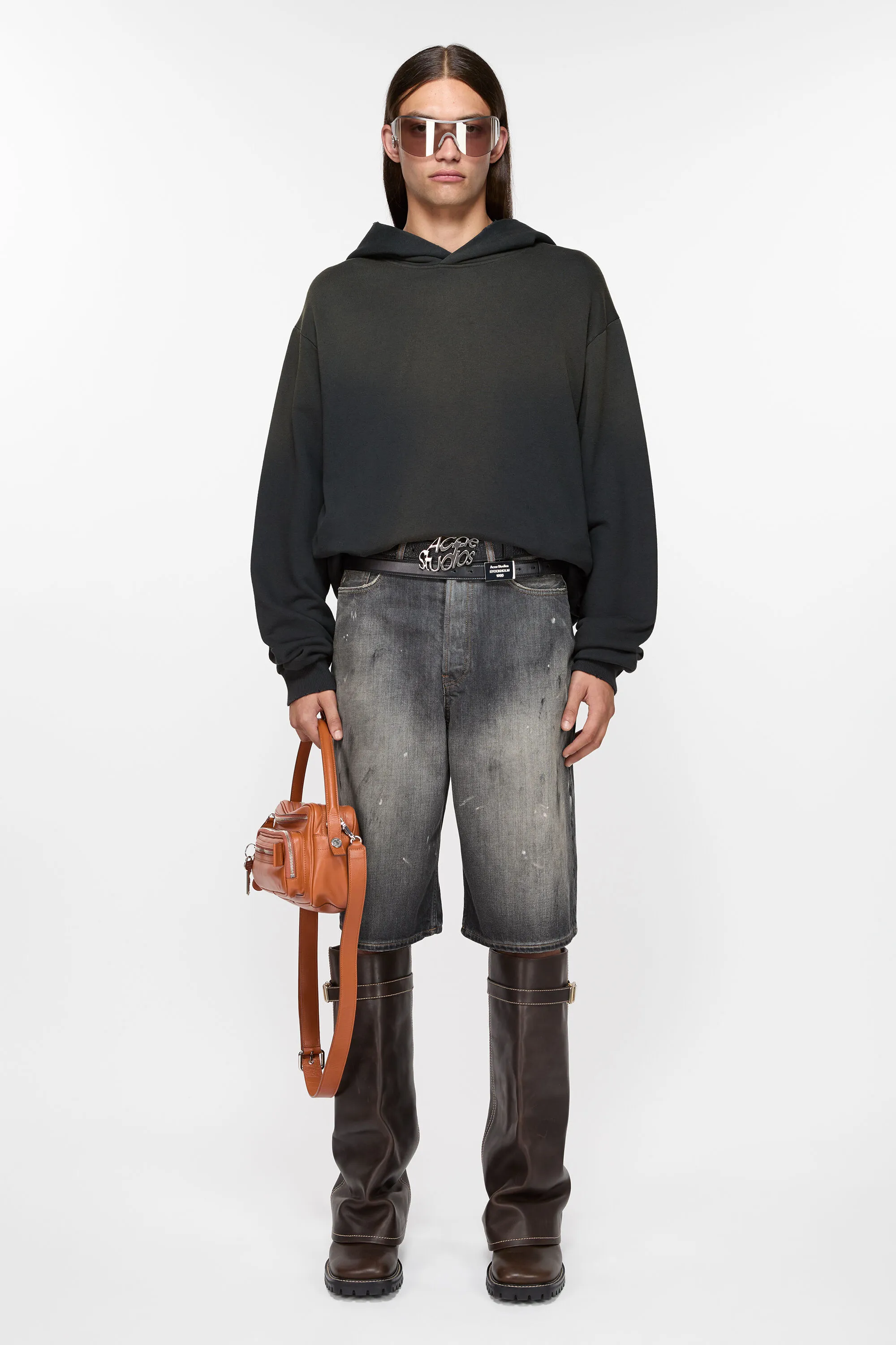 

Джинсовые шорты - свободного кроя Acne Studios, черный