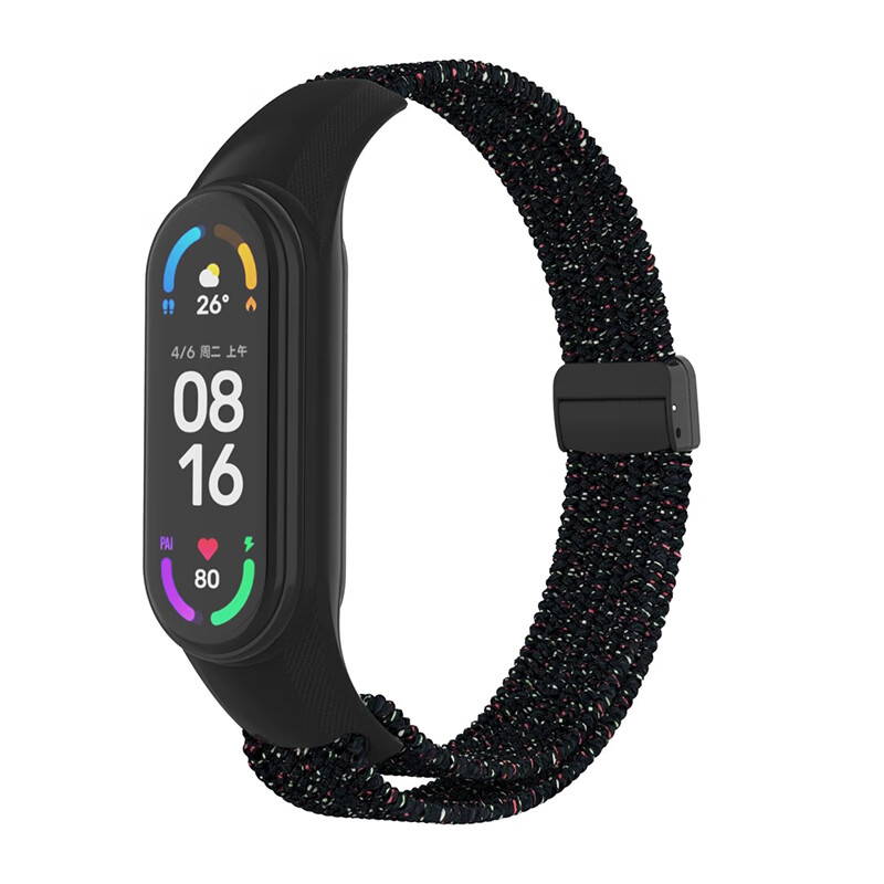 

CHENSONG Часы Strap Xiaomi Compatibility Nylon Material, One-piece case/nylon woven [Star Black] magnetic buckle strap