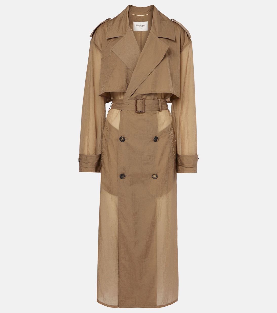 

Прозрачный тренчкот Saint Laurent, Beige Fume