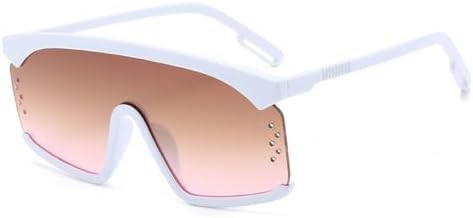 

Модные солнцезащитные очки большого размера для женщин, квадратной формы, с выразительной оправой, для мужчин, винтажные солнцезащитные очки MTZJH, C5 White-brown Pink