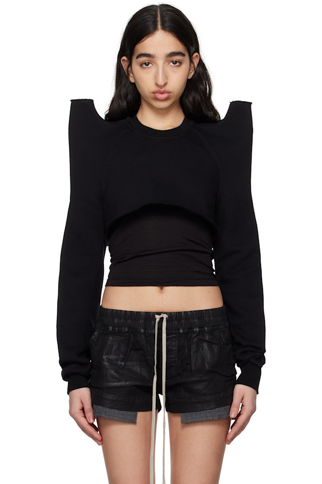 

Худи Hollywood cropped от TecSweat Rick Owens Drkshdw, черный
