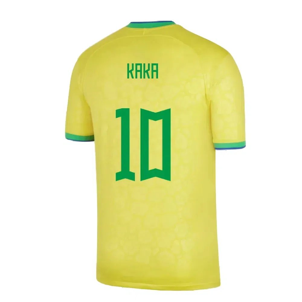 Домашняя футболка Kaka №10 Brazil 2022-23 Nike, желтый — фото 2