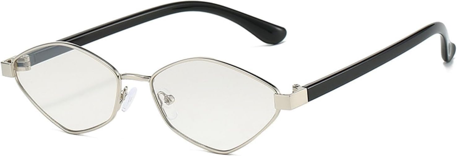 

Модные солнцезащитные очки «кошачий глаз» неправильной формы для женщин, ретро-стиль, прозрачные линзы Ocean, защита от УФ-излучения UV400, трендовые для мужчин TVTBBVV, Silver Light Gray