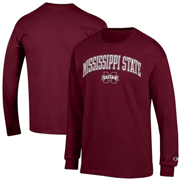 

Мужская бордовая футболка mississippi state bulldogs с длинным рукавом и логотипом Champion