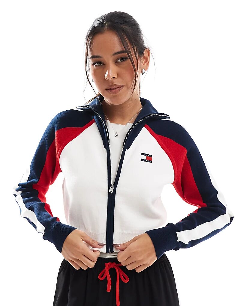 

Кардиган с разноцветной шерстью в стиле колор-блок Tommy Jeans