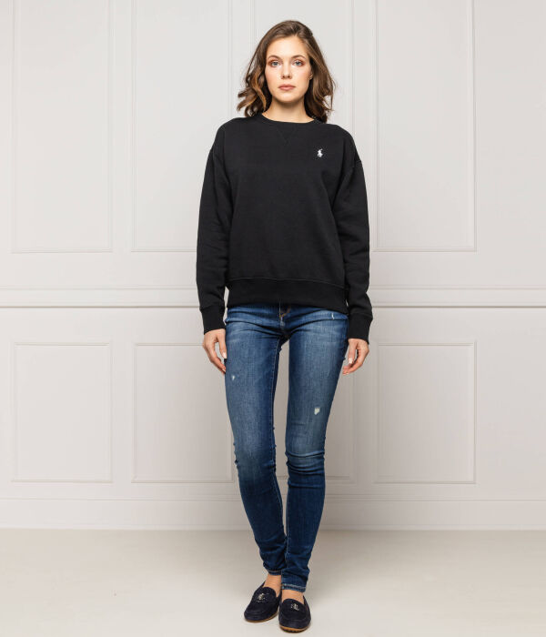 Толстовка женская Polo Ralph Lauren с круглым вырезом и логотипом, черный — фото 2
