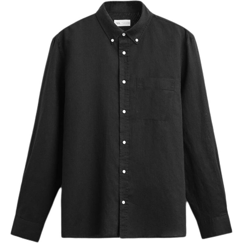 

Рубашка мужская черная Zara, черный