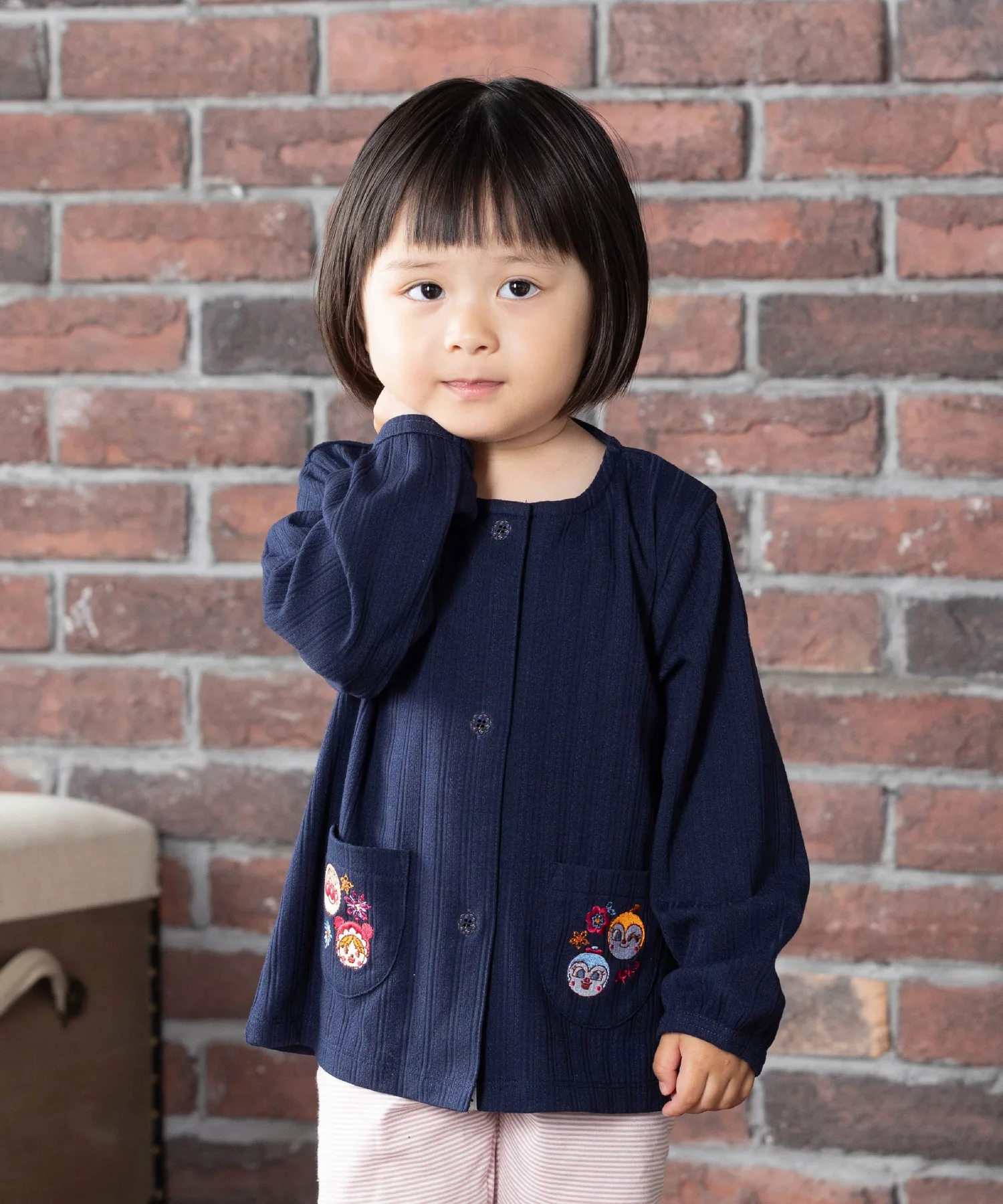 Кардиган с вышивкой и карманом APKC/(K) Anpanman Kids Collection, Navy