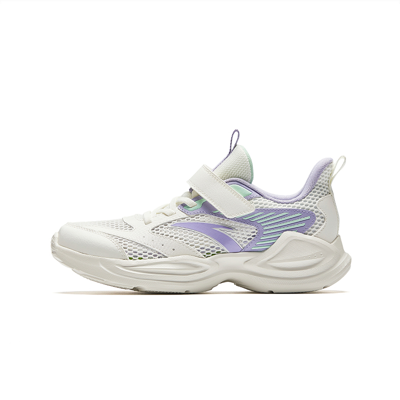 

Детские кроссовки LingFeng Anti Kick Rebound с дышащими и легкими амортизаторами Antakids, слоновая кость/белый/фиолетовый