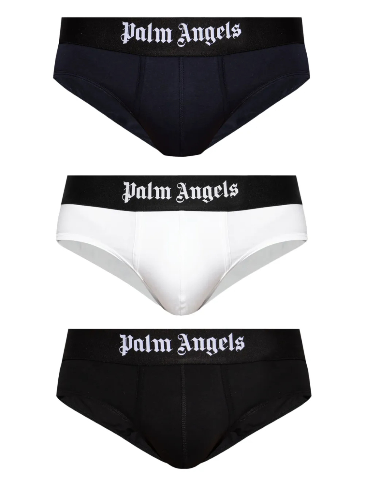 

Трусы-брифы с логотипом Palm Angels на поясе (упаковка из трех штук), черный