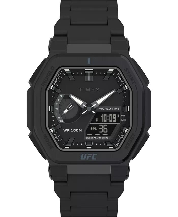 

Мужские аналогово-цифровые часы UFC Colossus из нержавеющей стали, черный цвет, 45 мм Timex