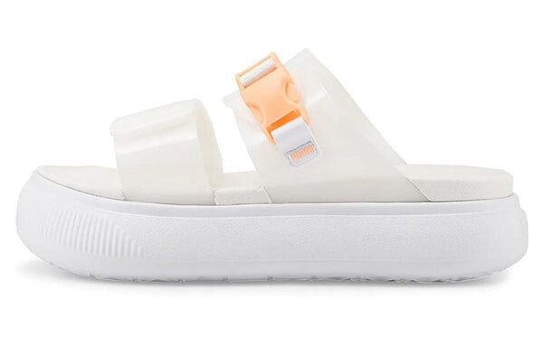 Тапочки suede mayu pop sandal 'white fizzy melon' Puma, белый — фото 2