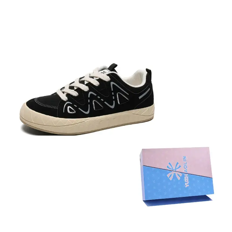 

Скользостойкие износостойкие низкие кроссовки Canvas мужские Box YUZHAOLIN, черный