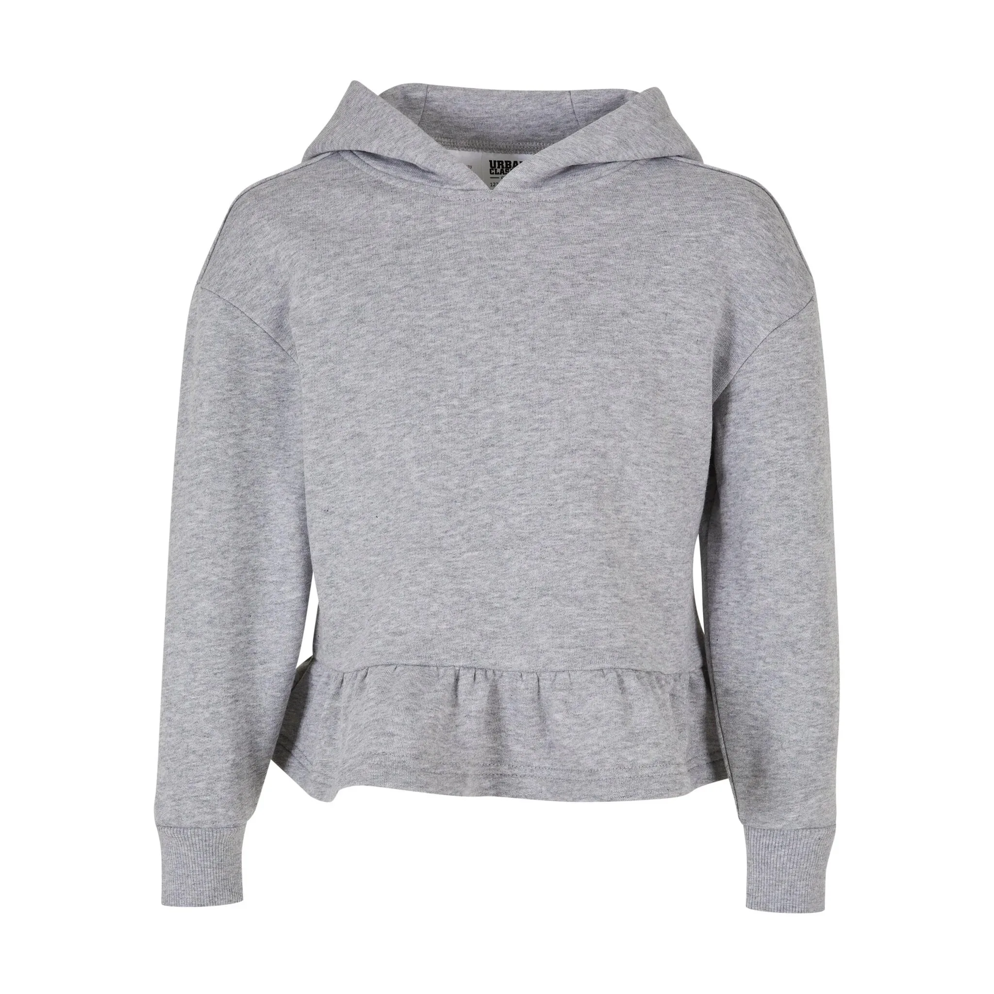

Толстовка с капюшоном URBAN CLASSICS " Urban Classics Women's Girls Organic Flounced Hoody", серый