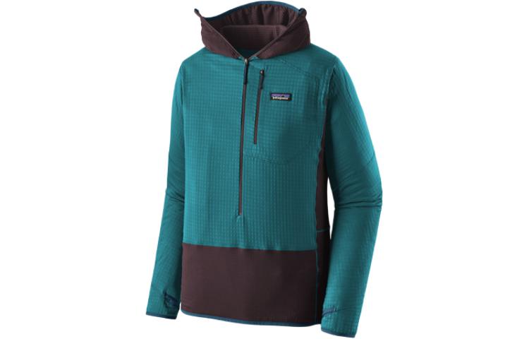 R1 1/2 Zip флисовая толстовка с капюшоном мужская Patagonia, Plum/Obsidian Plum — фото 3