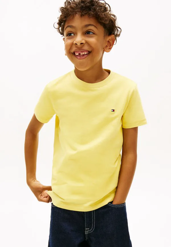 Базовая футболка с круглым вырезом из трикотажа Tommy Hilfiger, Yellow Dahlia