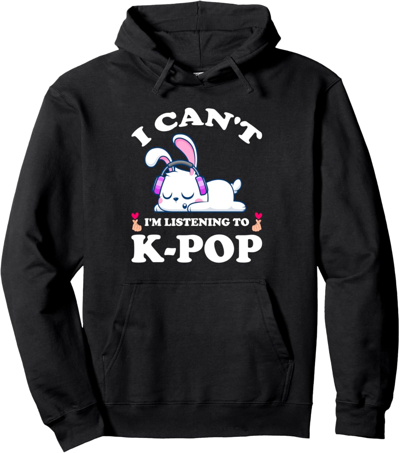 

Толстовка с надписью «K-POP Я не могу слушать K-POP» K-Pop Merchandise Gifts, черный