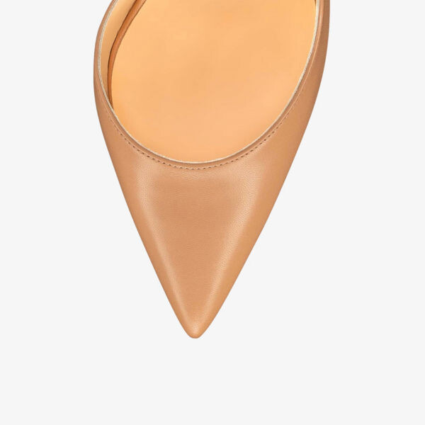 Кожаные босоножки Jenlove 100 на каблуке Christian Louboutin, цвет nude — фото 4