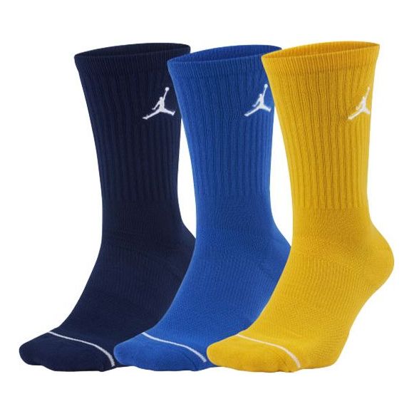 

Носки Air Jordan Everyday Max Crew Socks Unisex 3 Pairs White 'Blue Yellow' SX5545-912, разноцветный