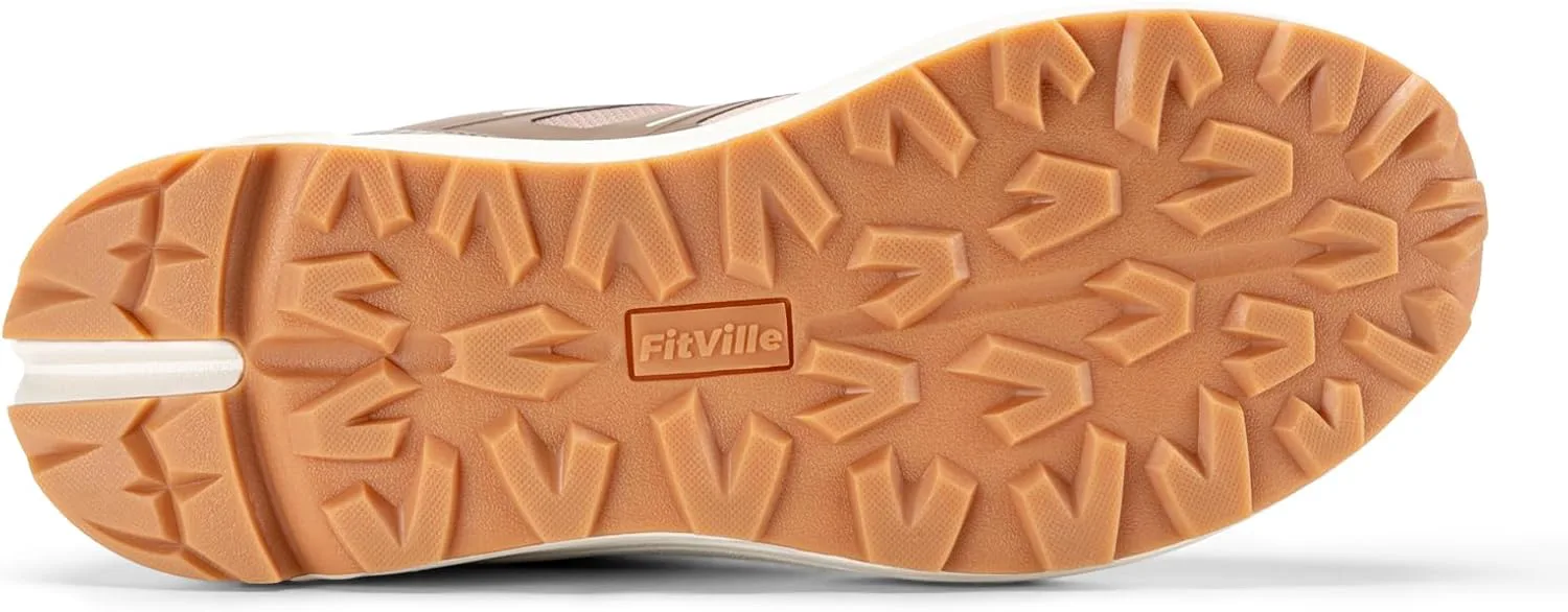 Кроссовки FitVille Extra Wide для мужчин с широкой носочной частью, легкие кроссовки для трейл-раннинга для мужчин с диабетом, плоскостопием, болями в пятке и для облегчения плантарного фасциита, бежевый — фото 2