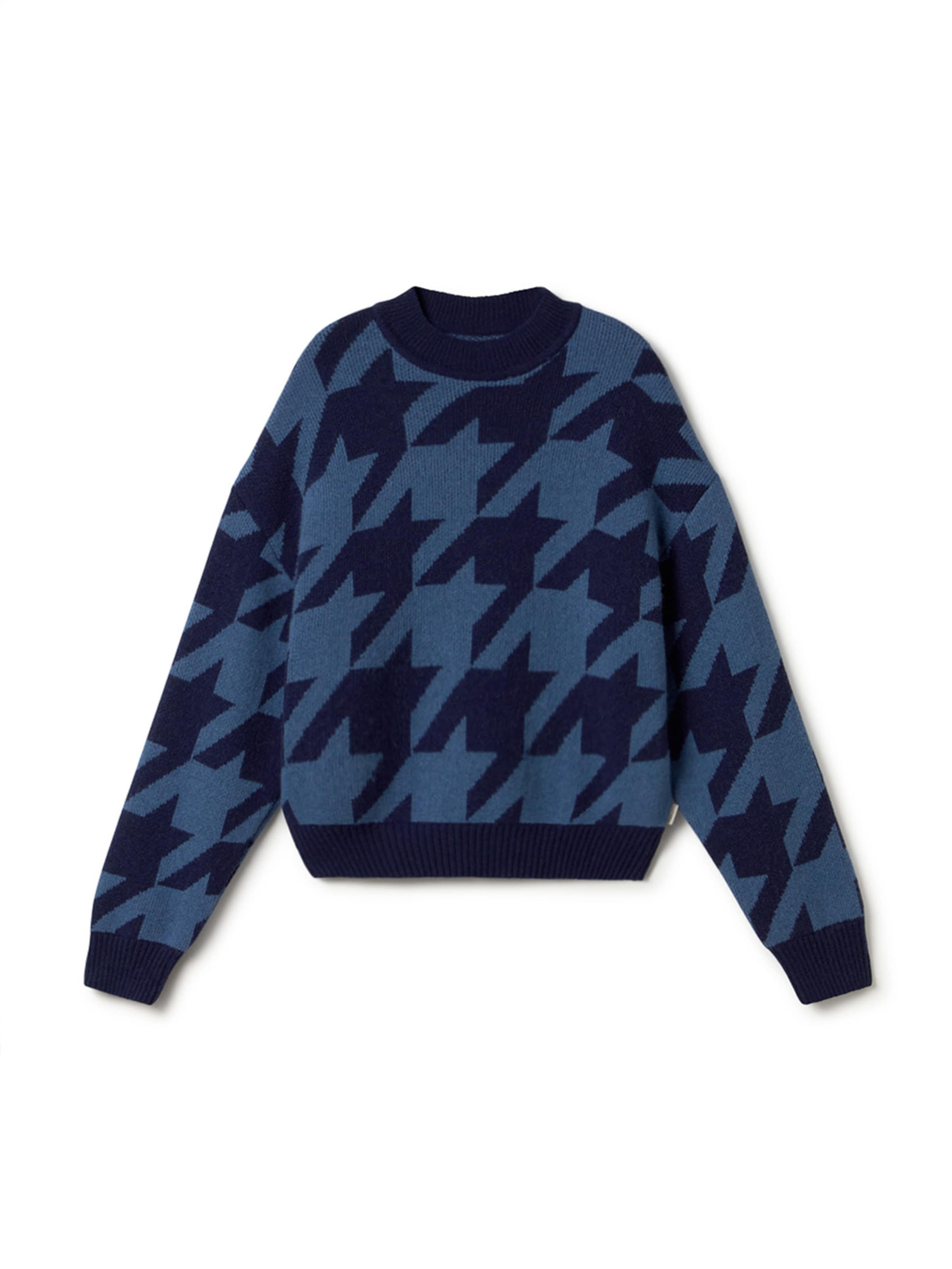 

Twothirds Свитер 'Millisle - Houndstooth' в цвете Marine Blue