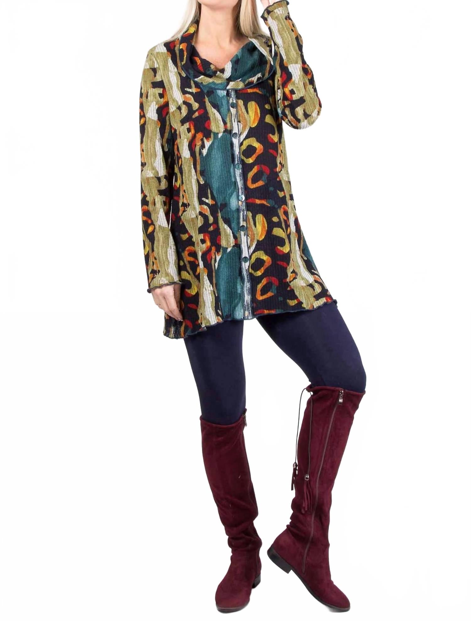 

PURE essence Туника с капюшоном насыщенного цвета, бирюзовый оттенок