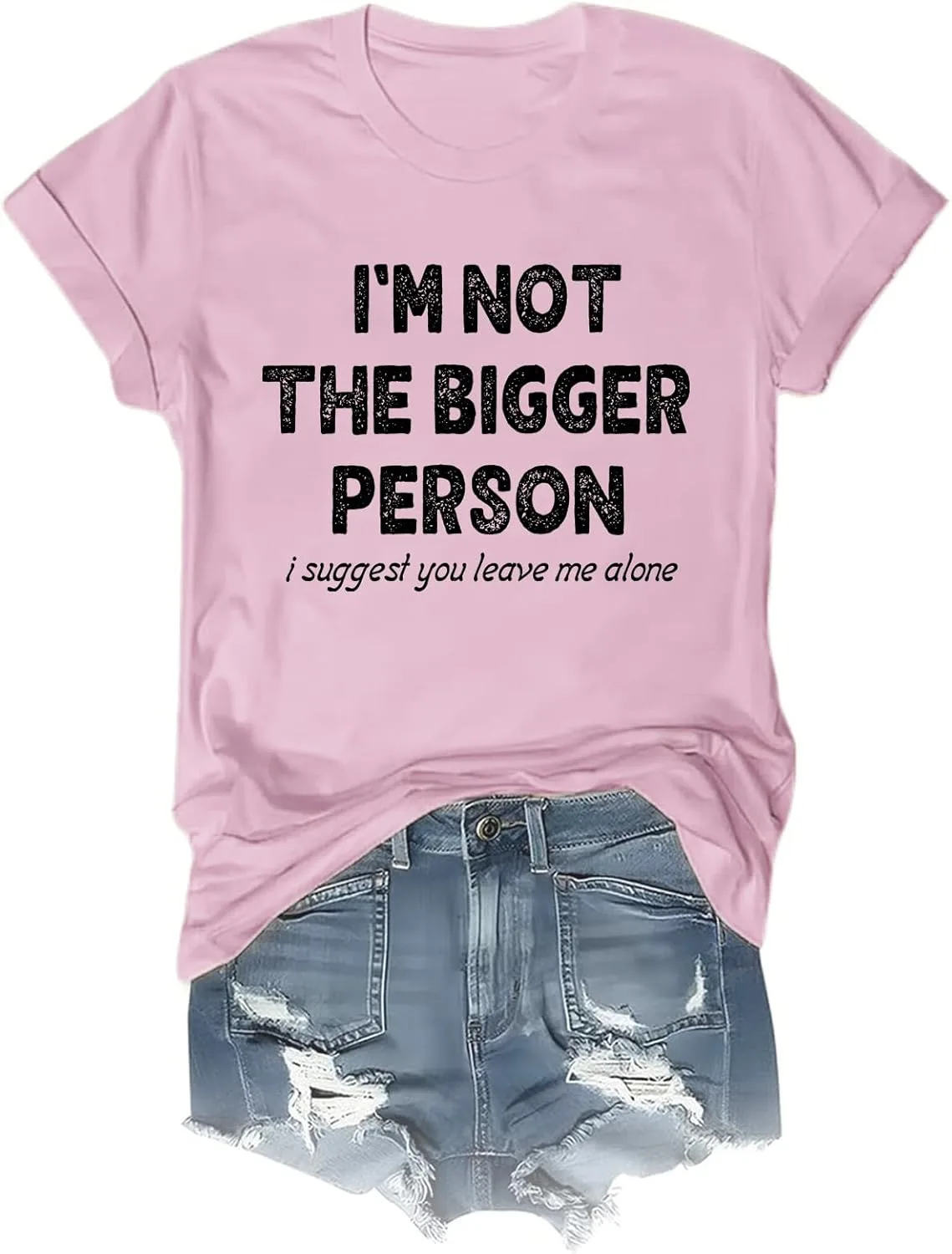 Футболка I'm Not The Bigger Person ретро casual с коротким рукавом
