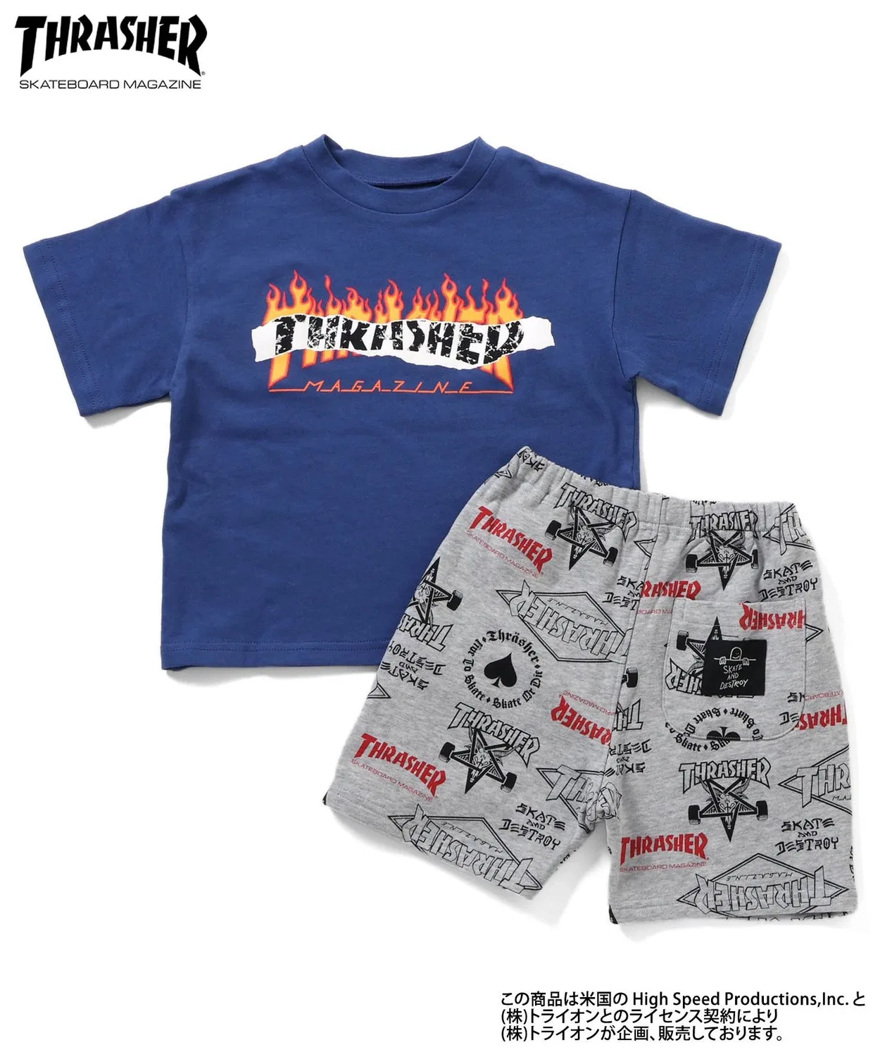 Футболка и шорты THRASHER набор, голубой
