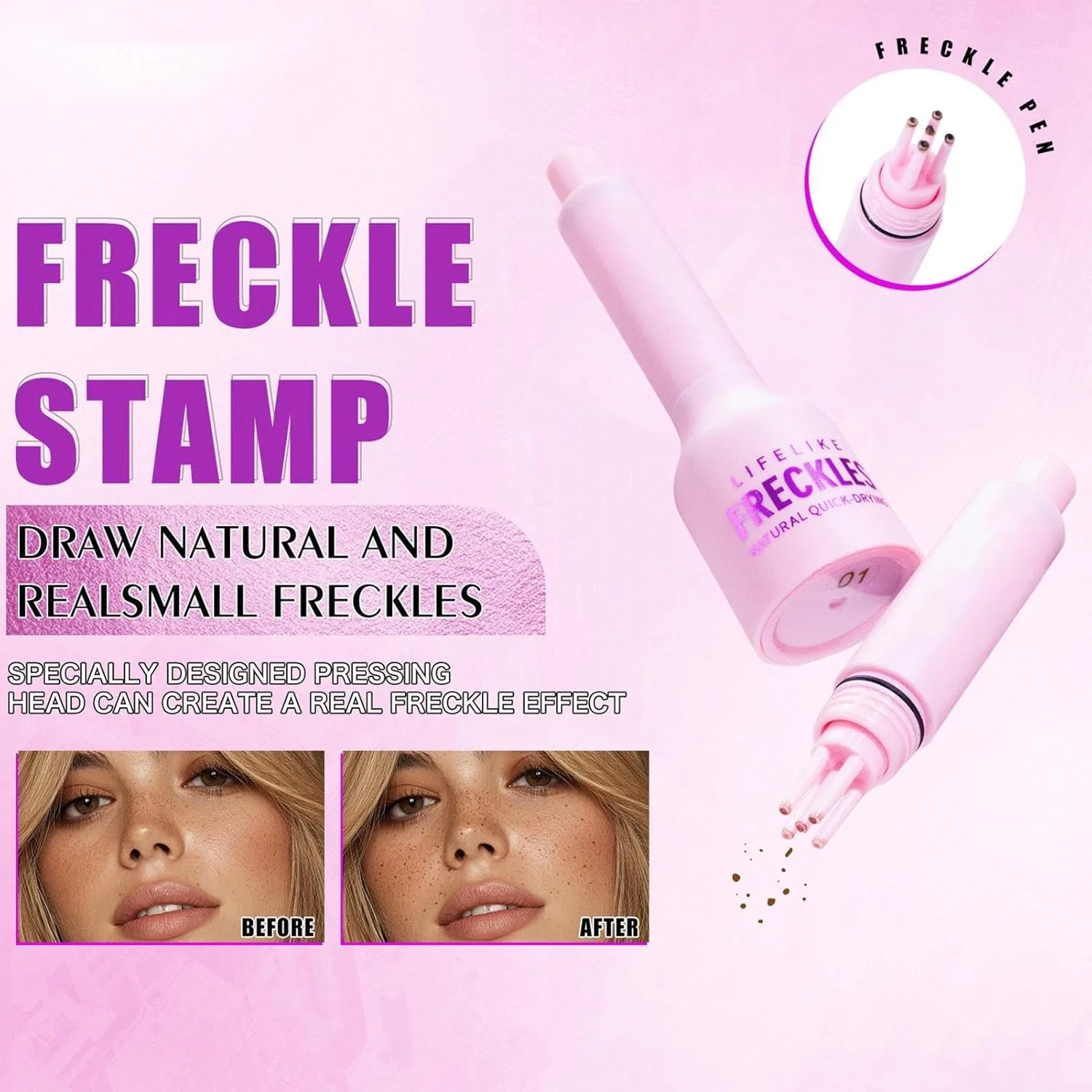 Ручка для рисования веснушек Natural Freckle Pen, бежевый — фото 4