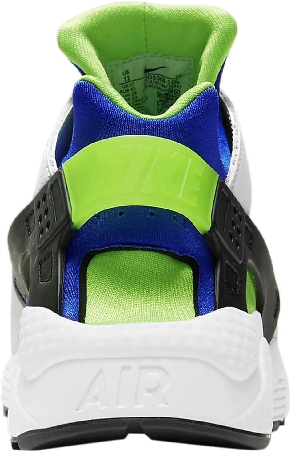 Кроссовки Nike Air Huarache для бега (мужские), White Scream Green Royal Blue Black — фото 2