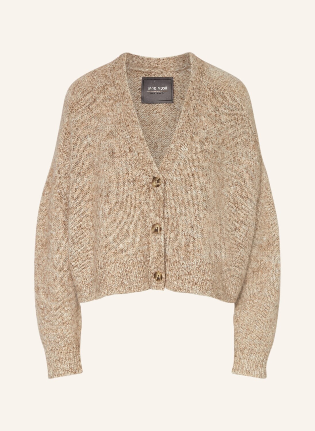 

Укороченный кардиган ммзела из альпаки Mos Mosh, коричневый