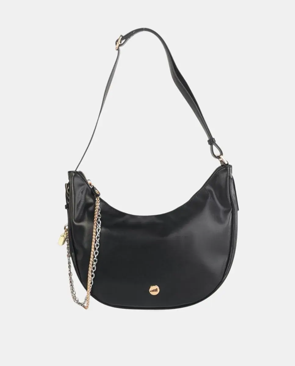 

Сумка через плечо из искусственной кожи среднего размера с застежкой-молнией Volum, черный