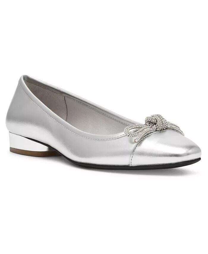 

Женские балетки Cassidy со стразами и бантом Anne Klein, серебро