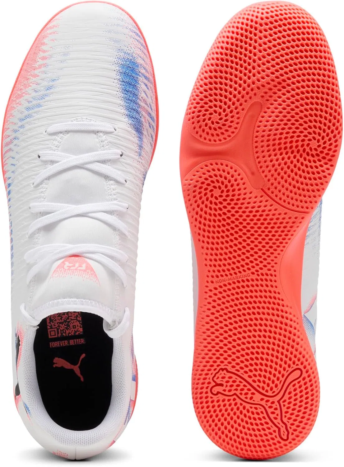Мужские кроссовки PUMA Future Play для игры в помещении, White, Black, Bright Red — фото 4