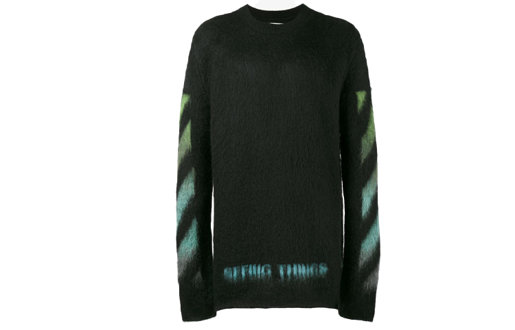 OFF-WHITE OFF WHITE свитер свободного кроя мужской сине-зеленый — фото 3