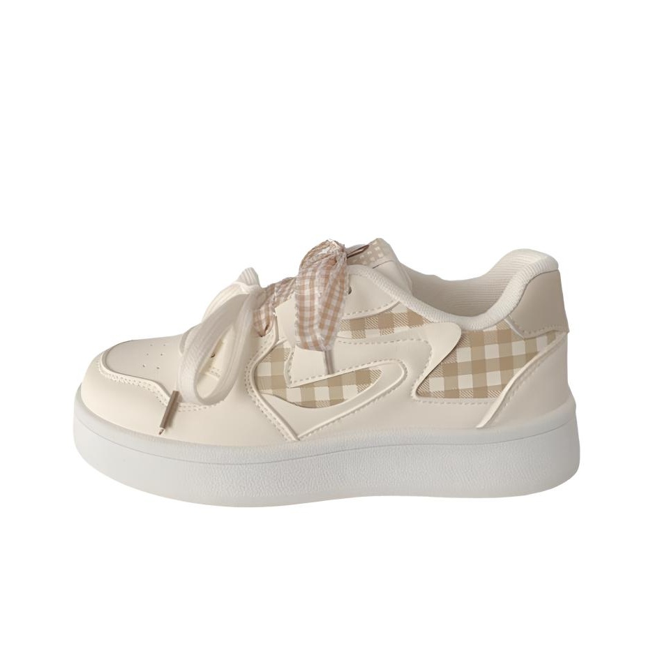 Aimilian Женские низкие скейтерские кеды бежевые, цвет Beige