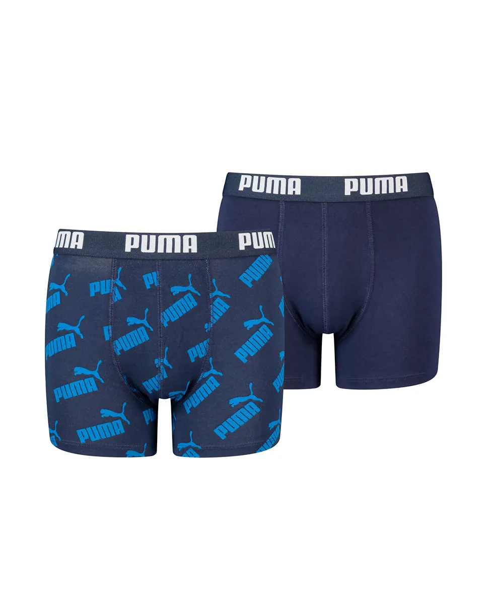 

В упаковке 2 детских боксера с логотипом на поясе Puma, синий