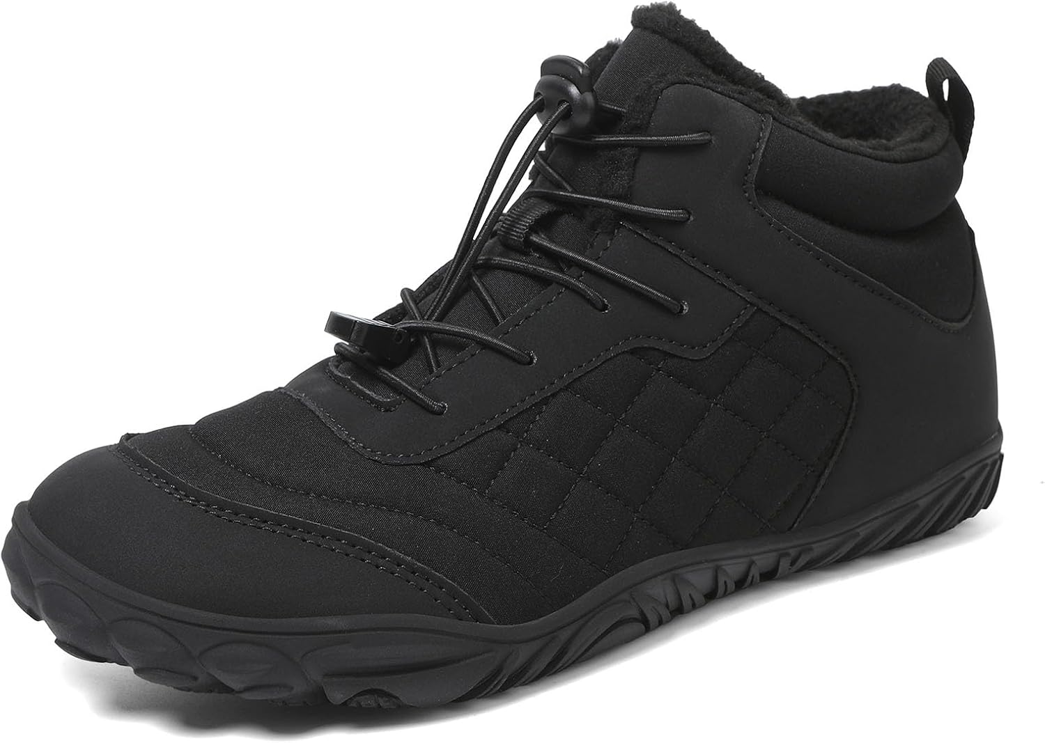 

Мужские и женские зимние сапоги без подошвы RUMPRA, утепленные мехом и водонепроницаемые, минималистичные с широкой передней частью и нулевым перепадом, черный