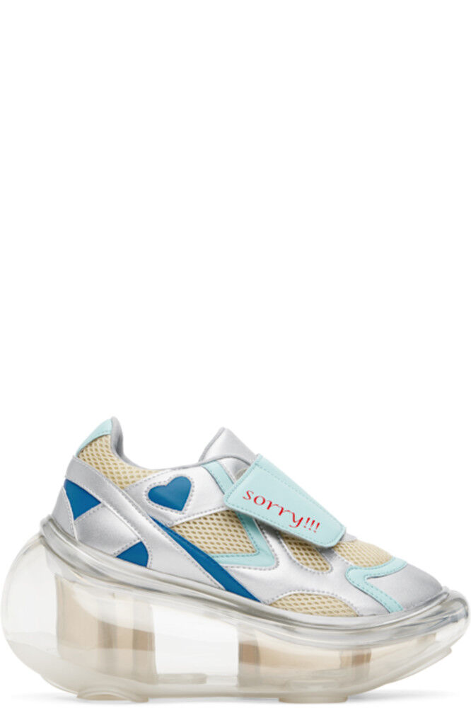 Эксклюзивные кроссовки SSENSE Off-White & Blue JennyFax Edition Bubble Sneakers I'm Sorry by Petra Collins