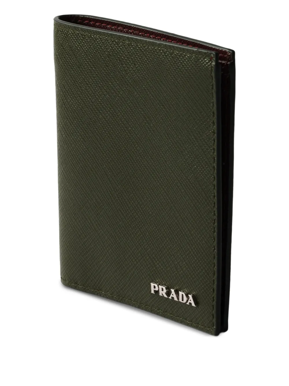Кошелек из сафьяновой кожи Prada, зеленый — фото 3