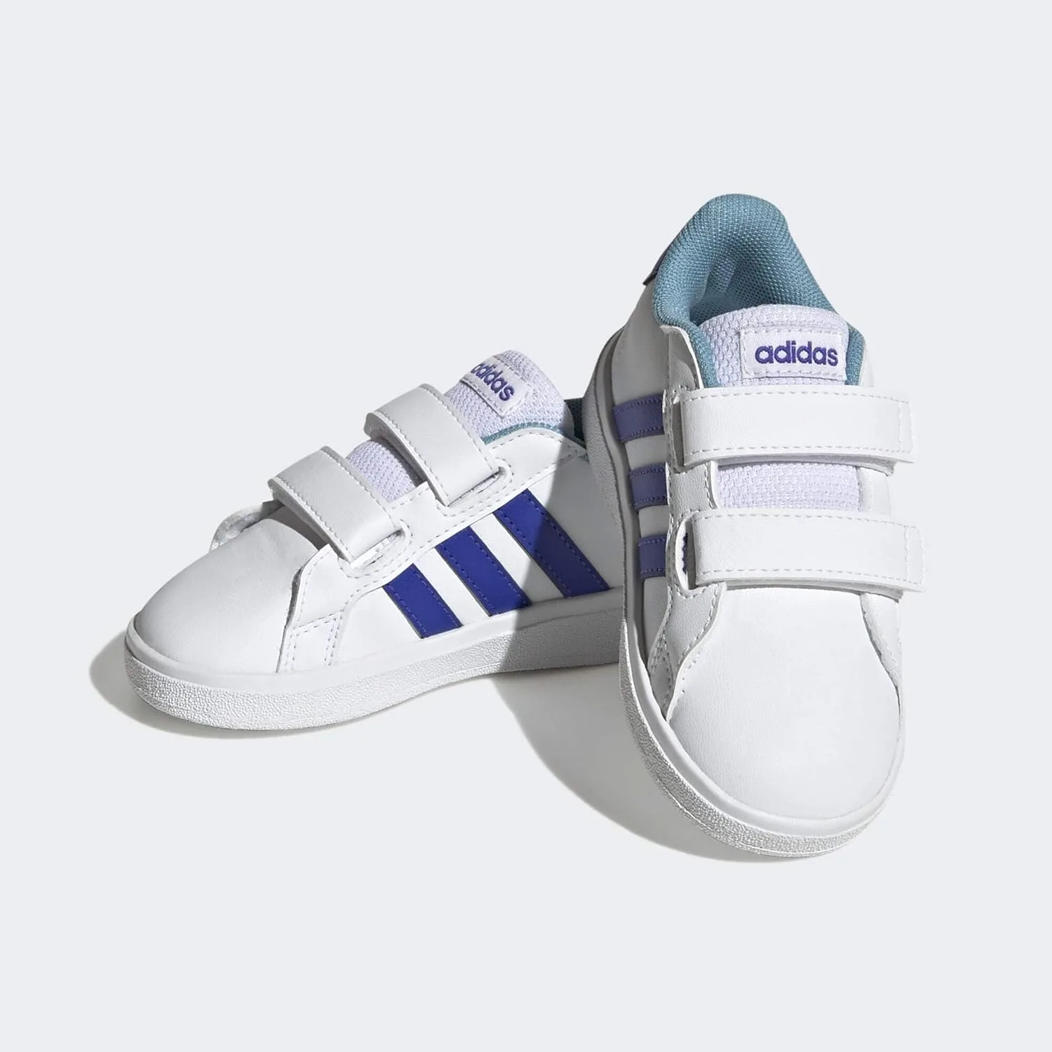 Детские кроссовки Adidas Unisex Baby Grand Court Lifestyle на губе, белый/синий — фото 3