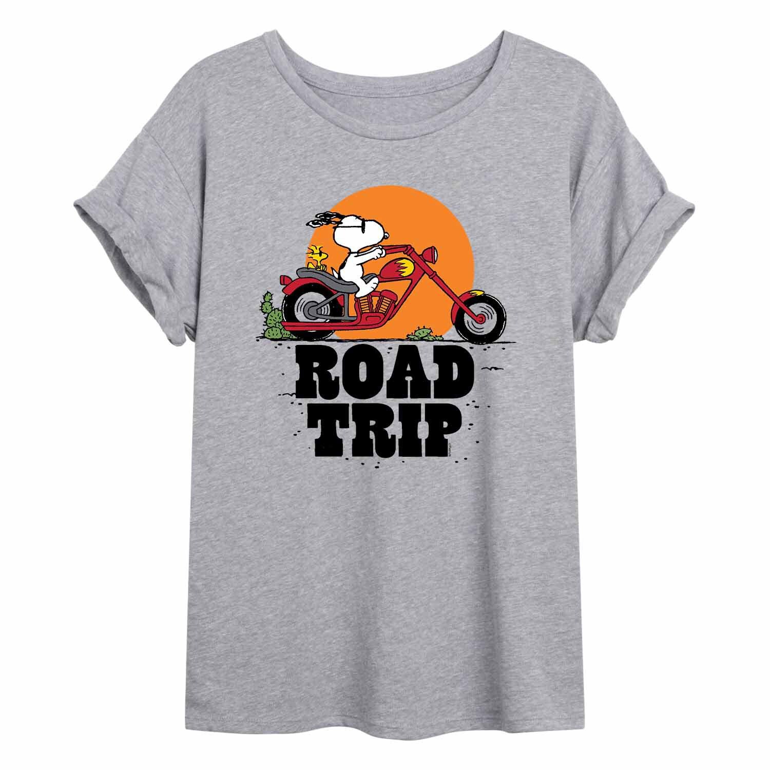 

Струящаяся футболка Juniors' Peanuts Road Trip Licensed Character